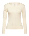 Pepe Jeans Woman Sweater Ivory Size Xs Viscose, Cotton In White