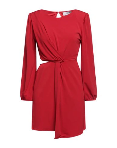 Soallure Woman Mini Dress Red Size 4 Polyester, Elastane