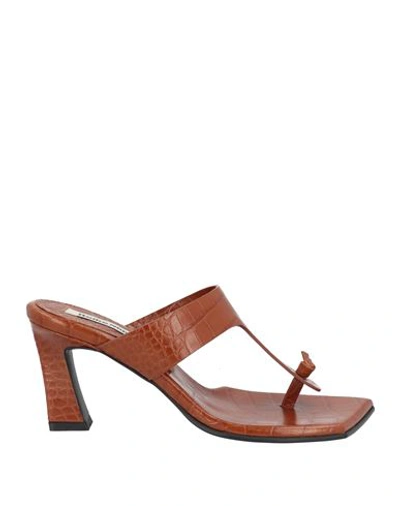 Reike Nen Woman Toe Strap Sandals Brown Size 7 Pigskin