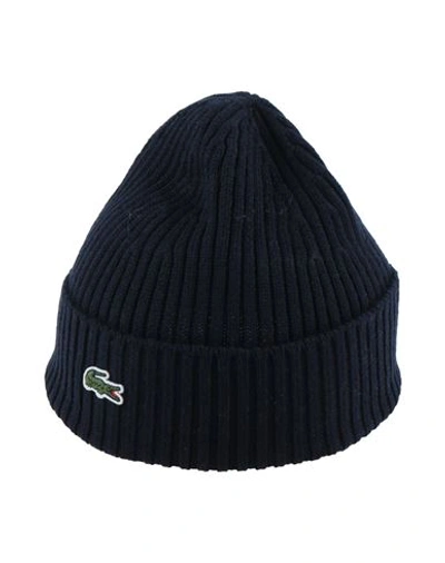 Lacoste Woman Hat Midnight Blue Size Onesize Wool In Blue