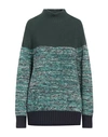 Diana Gallesi Woman Turtleneck Dark Green Size M Cotton, Acrylic In Green
