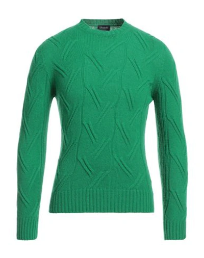 Drumohr Man Sweater Green Size 42 Lambswool In Green