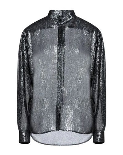 Isabel Marant Woman Shirt Charcoal Size 6 Silk, Polyester In Grey