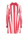 Dolce & Gabbana White Red Stretch Mini Shirt Gown Dress In Red