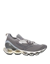 Mizuno Man Sneakers Lead Size 10 Soft Leather, Textile Fibers In Grey
