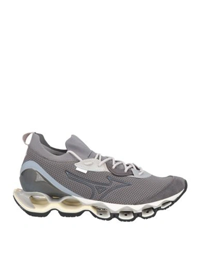 Mizuno Man Sneakers Lead Size 10 Soft Leather, Textile Fibers In Grey