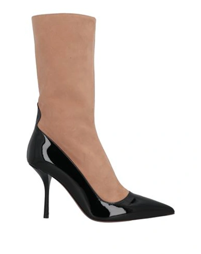 Alaïa Woman Ankle Boots Black Size 7.5 Goat Skin, Calfskin