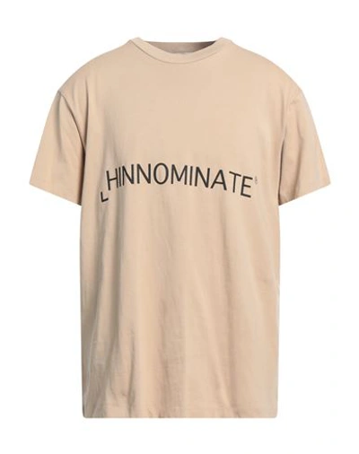 Hinnominate Man T-shirt Sand Size S Cotton, Elastane In Beige