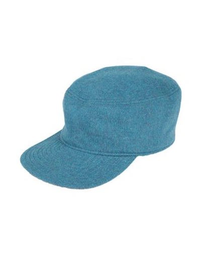 Borsalino Woman Hat Pastel Blue Size 7 Virgin Wool