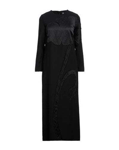 1-one Woman Midi Dress Black Size 6 Polyester, Elastane