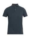 40weft Man Polo Shirt Midnight Blue Size S Cotton, Elastane