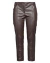 Thomas Rath Woman Pants Dark Brown Size 16 Polyester, Polyurethane