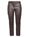 Thomas Rath Woman Pants Dark Brown Size 14 Polyester, Polyurethane