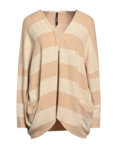 Empathie Woman Cardigan Sand Size M Cotton, Acrylic, Elastane In Beige