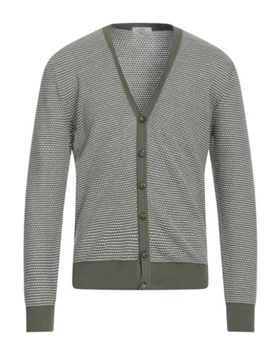 Abkost Man Cardigan Military Green Size 38 Cotton, Linen In Green