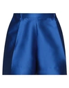 Sandro Manchester Elasticated-waist Satin Shorts In Blue