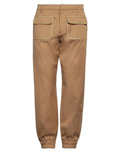 Moschino Man Pants Camel Size 32 Cotton, Elastane In Beige