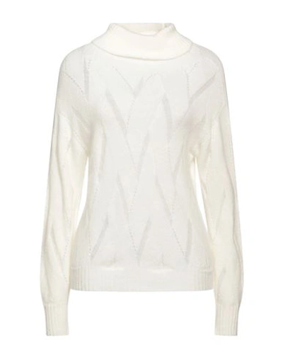 Caractere Caractère Woman Turtleneck White Size Xl Polyamide, Polyacrylic, Alpaca Wool, Wool, Elastane