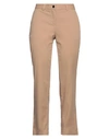 0039 Italy Woman Pants Sand Size S Cotton, Elastane In Beige