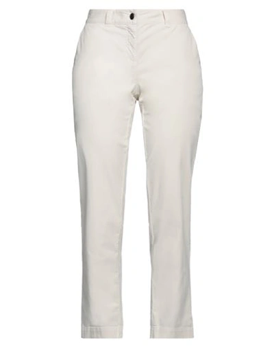 0039 Italy Woman Pants Off White Size S Cotton, Elastane