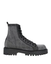 Vic Matie Vic Matiē Man Ankle Boots Grey Size 11 Textile Fibers, Soft Leather
