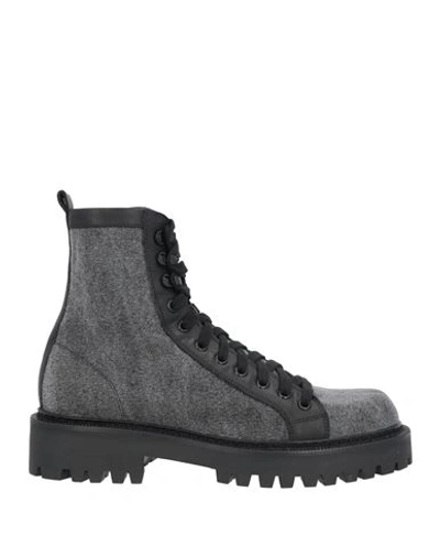 Vic Matie Vic Matiē Man Ankle Boots Grey Size 9 Textile Fibers, Soft Leather