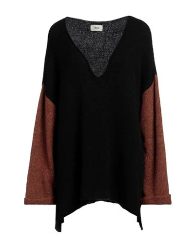 Akep Woman Sweater Black Size 2 Synthetic Fibers, Cotton, Wool