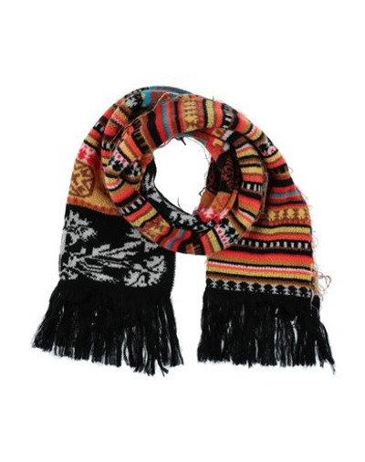 Akep Woman Scarf Yellow Size - Acrylic, Mohair Wool, Nylon In Orange