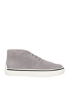 Tod's Man Ankle Boots Grey Size 6.5 Soft Leather
