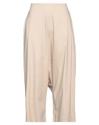 Alessio Bardelle Woman Cropped Pants Beige Size L Viscose, Nylon, Elastane