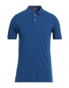 Rossopuro Man Polo Shirt Blue Size 7 Cotton