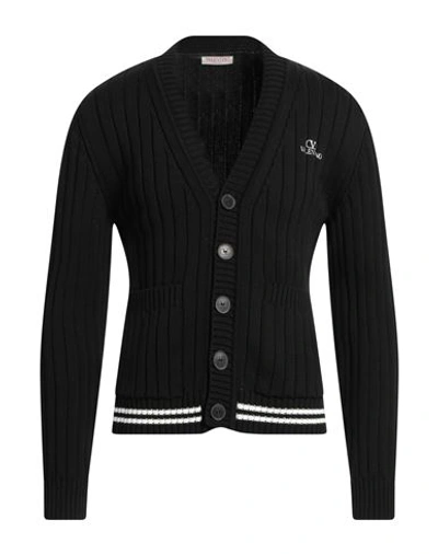 Valentino Garavani Man Cardigan Black Size L Cotton, Polyester