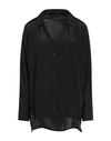 Blue Les Copains Woman Top Black Size 4 Acetate, Silk In Black