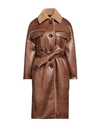 Sees Infinitely Woman Woman Coat Brown Size 6 Polyester In Brown