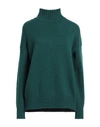 Aragona Woman Turtleneck Dark Green Size 4 Cashmere