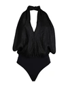 Jijil Woman Bodysuit Black Size 8 Linen, Polyamide