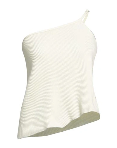 Mach & Mach Woman Top Ivory Size M Viscose, Polyester In White