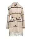 Caractere Caractère Woman Coat Beige Size 10 Acrylic, Polyester, Wool, Polyamide