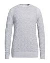Umberto Vallati Man Sweater Blue Size 40 Cotton In Grey