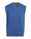 Rossopuro Man Sweater Blue Size 7 Cotton