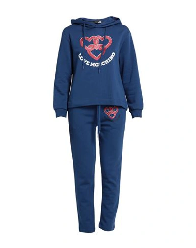 Love Moschino Woman Tracksuit Blue Size 4 Cotton, Elastane