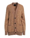 Roberto Collina Woman Cardigan Camel Size L Alpaca Wool, Nylon, Acrylic, Wool In Beige