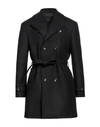 Officina 36 Man Coat Black Size 42 Viscose, Polyester, Virgin Wool, Acrylic, Elastane