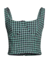 Vanessa Scott Woman Top Green Size M Polyester, Wool In Green