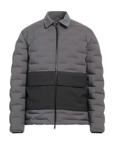 Monobi Man Down Jacket Lead Size Xl Polyamide, Elastane, Polyester, Virgin Wool In Grey