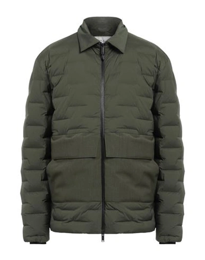 Monobi Man Puffer Military Green Size L Polyamide, Elastane, Polyester, Virgin Wool