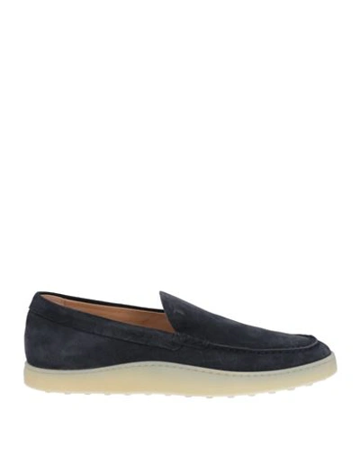 Tod's Man Loafers Midnight Blue Size 10.5 Soft Leather In Navy Blue