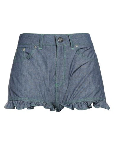 Vivetta Woman Shorts & Bermuda Shorts Blue Size 6 Cotton