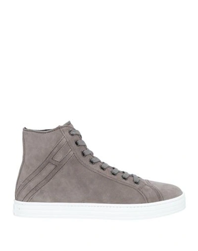 Hogan Man Sneakers Lead Size 8.5 Soft Leather In Grey