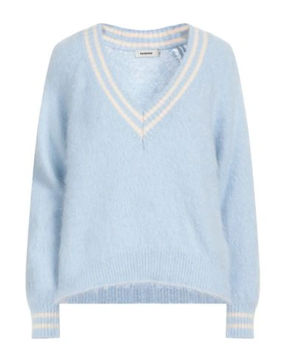 Sandro Mohair-blend Sweater In Blue